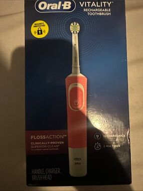 Oral‑B Vitality FlossAction Rechargeable Electric Toothbrush — Coral Pink